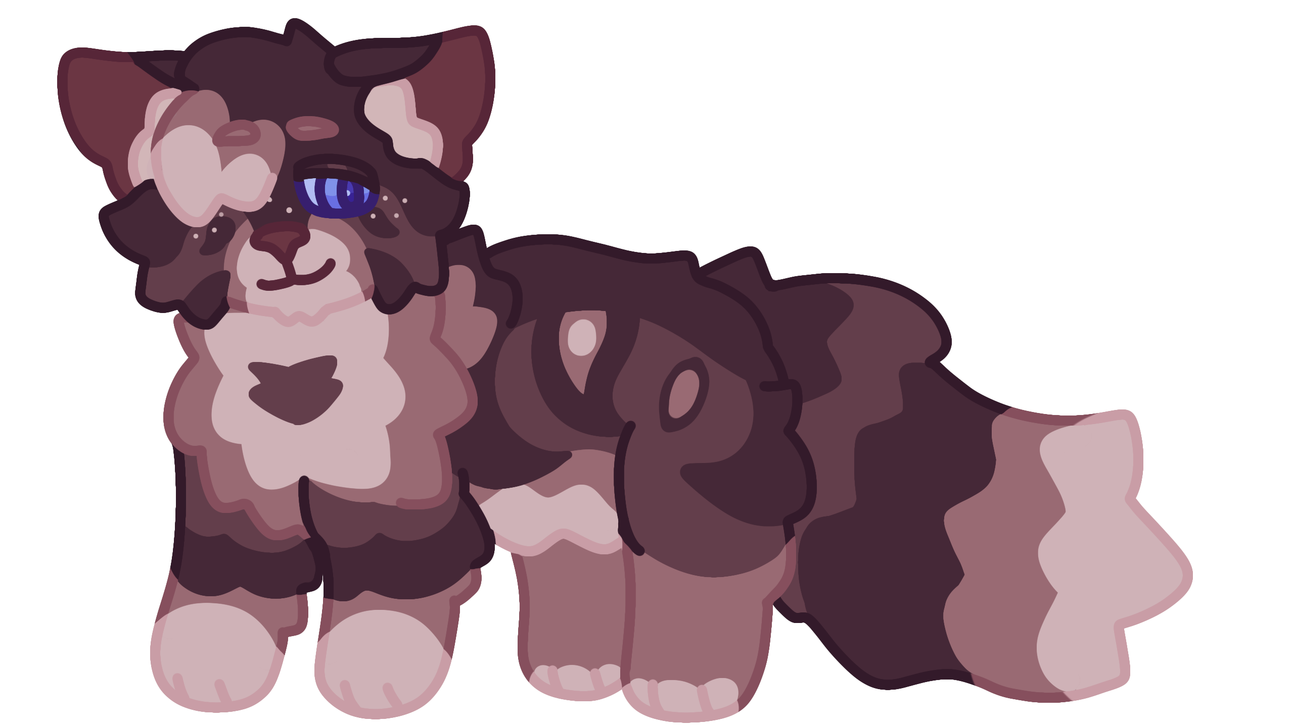 Design of Hawkfrost from Warriors. He is a brown-striped cat with cream markings. Fur covers one eye like hair, while his visible eye is ice blue.