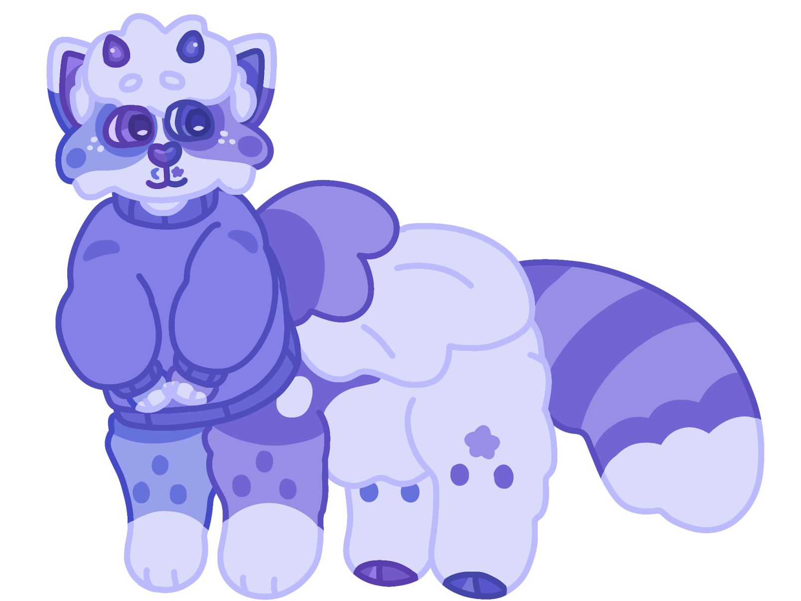 Periwinkle as a taur, the upper part of their body is anthro with large wings. The lower part is quadruped: their front legs have paws and their back legs have hooves.