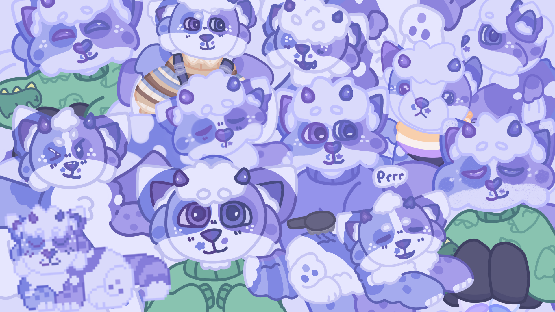 Collage of many of my Periwinkle drawings