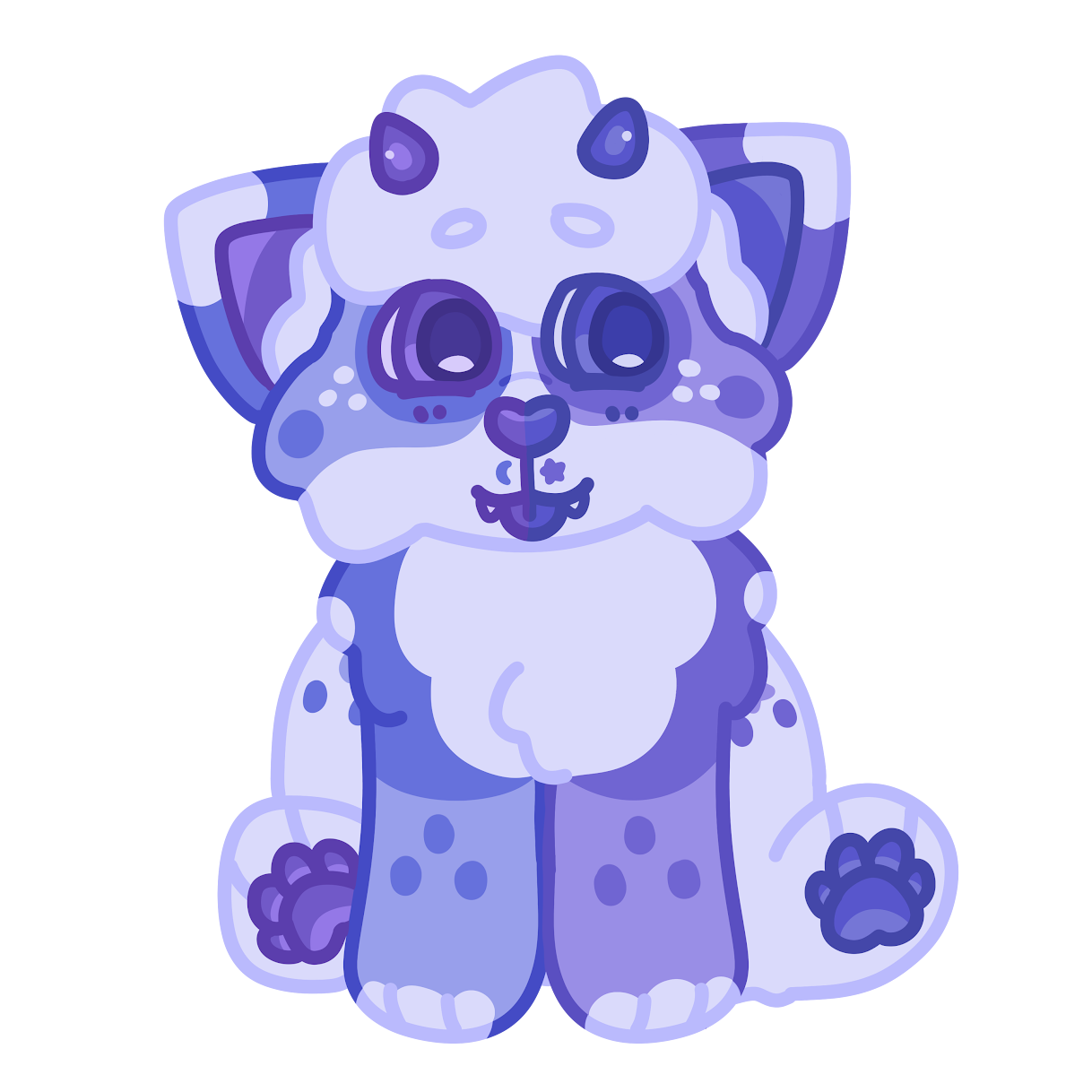 Periwinkle sitting cutely with their tongue sticking out.